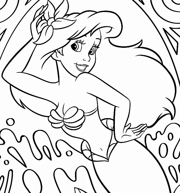 Ariel Colouring Sheet